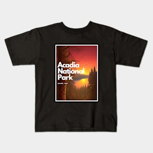 Acadia National Park hike Maine United States Kids T-Shirt